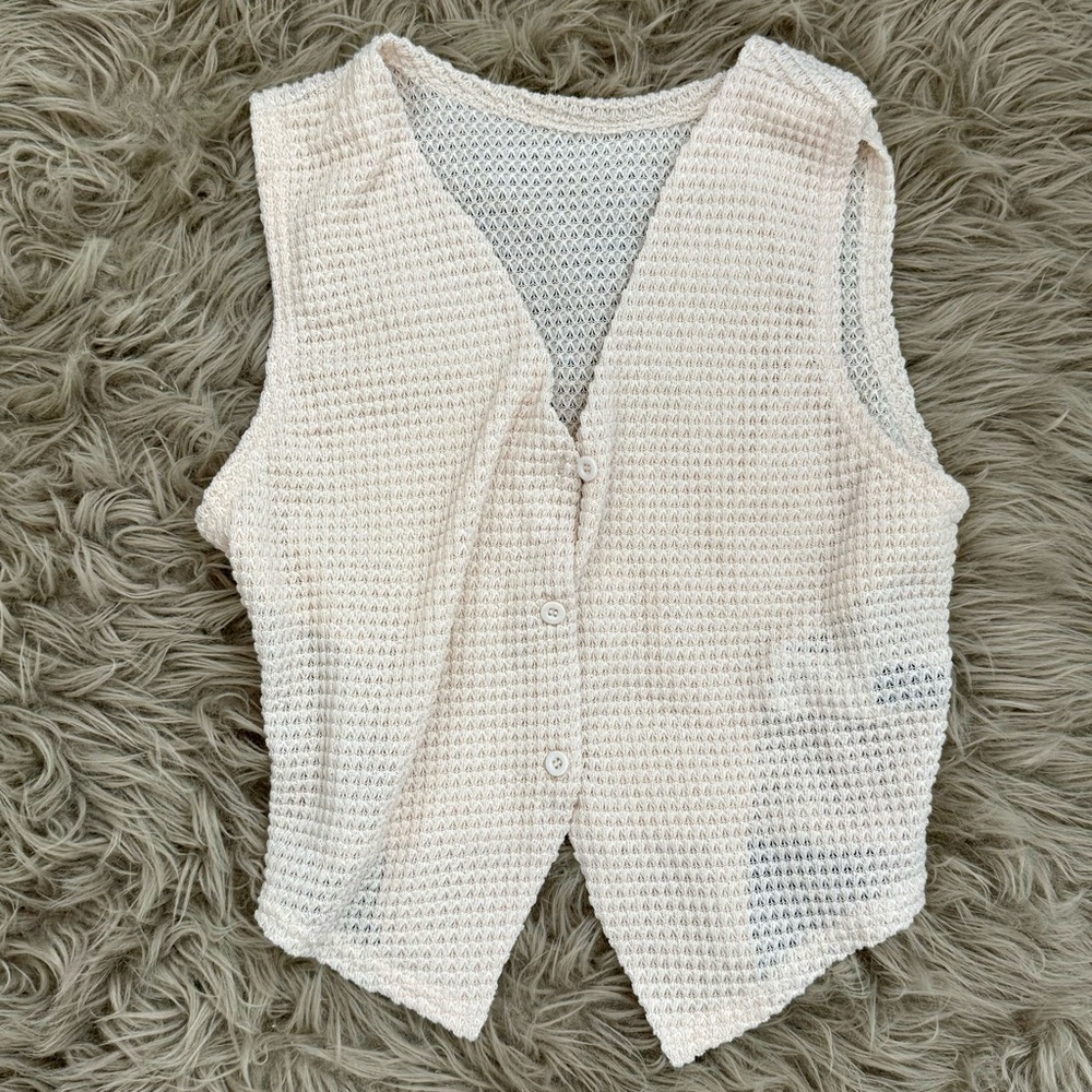 SHEIN Cream Textured Vest